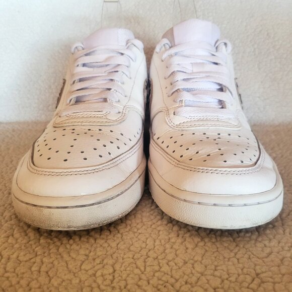 Nike Court Vision Low White w/Leopard Swoosh Court Shoe - Women's Size 8 - Picture 7 of 11